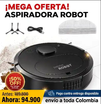 Robot Aspirador Inteligente 3 En 1  Aspira, Barre y Trapea
